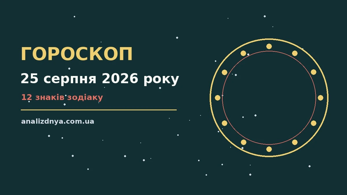 Вівторковий гороскоп на 25 серпня 2026 року: символічний зодіакальний компас на тлі ранкового неба