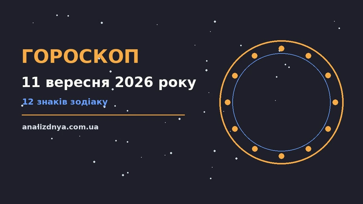 Зоряний гороскоп на 11 вересня 2026 року для дванадцяти знаків Зодіаку