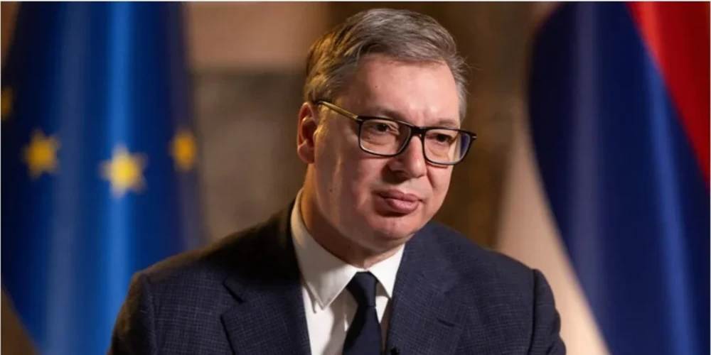 Президент Сербії Александар Вучич під час публічного виступу