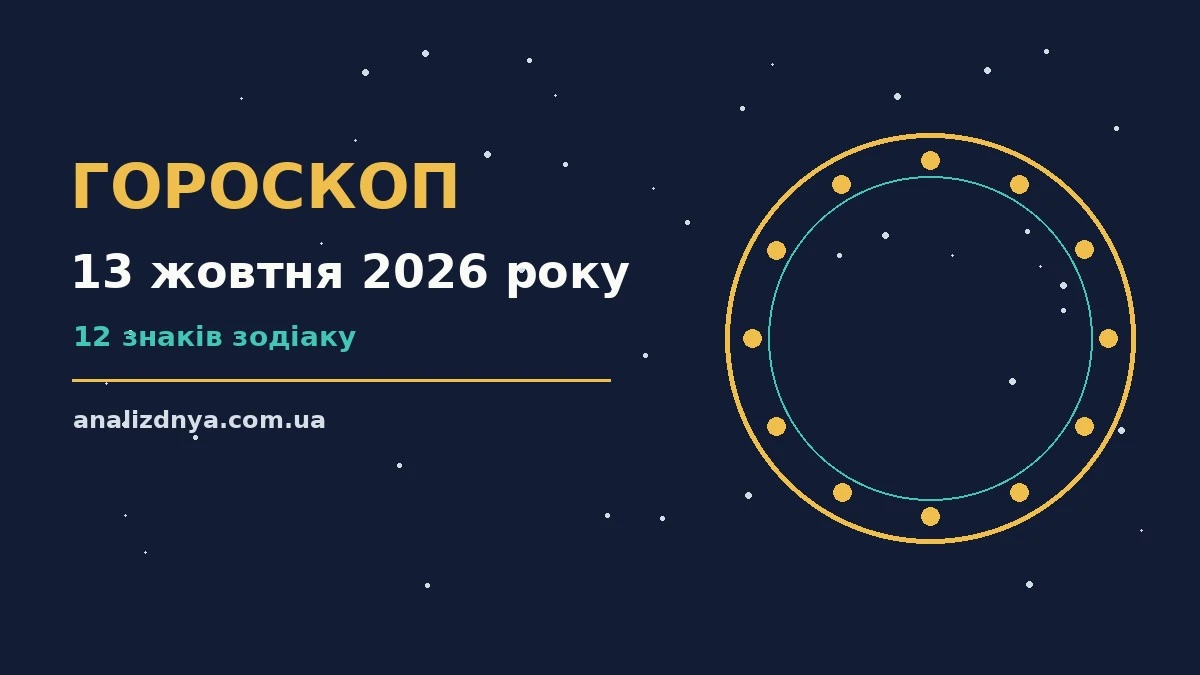 Щоденний гороскоп на 13 жовтня 2026 року для дванадцяти знаків зодіаку