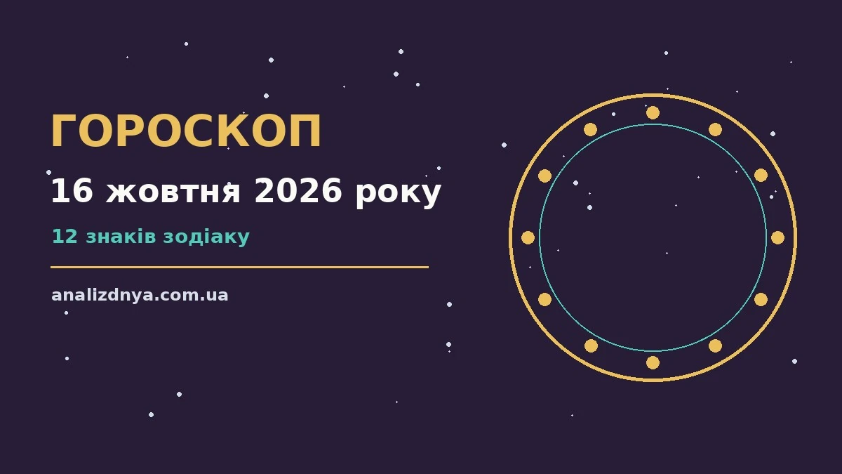 Щоденний гороскоп на 16 жовтня 2026 року для всіх знаків Зодіаку