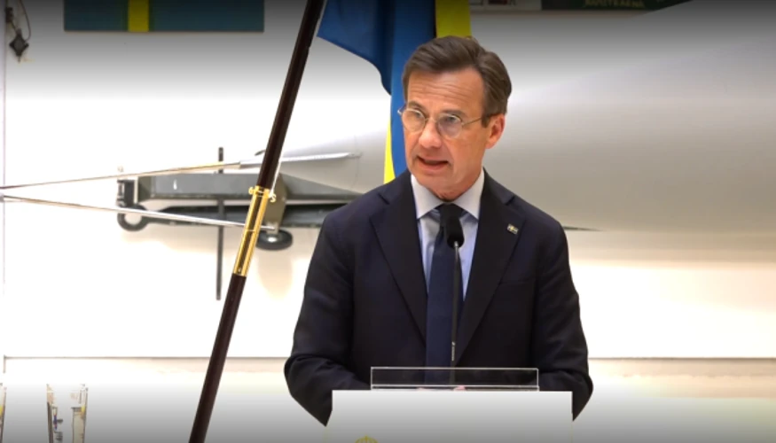 Кадр відеозапису government.se із заявою прем'єр-міністра Швеції Ульфа Крістерссона